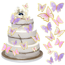 Butterfly Cupcake Toppers Pink Purple 20 pcs