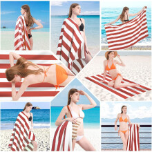 Strandhanddoek licht gestreept 70x140cm
