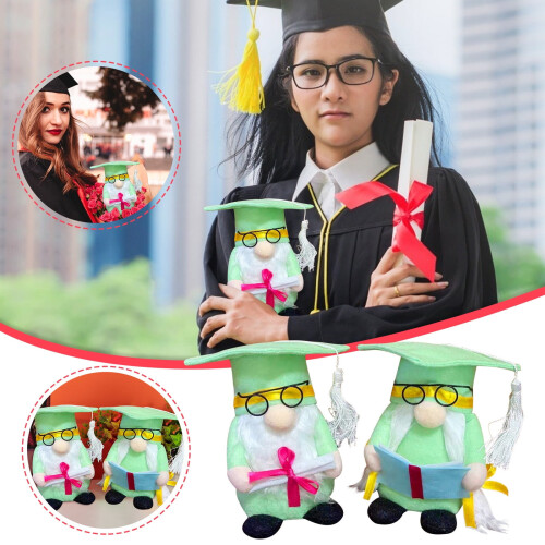 Graduation Plush Gnome Doll Handmade Soft Cloth Faceless
