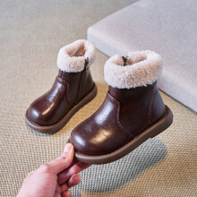 Botas infantiles de algodón, color liso y suela blanda.