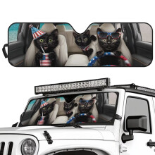 Skladacia slnečná clona s americkou vlajkou Black Cat pre Jeep