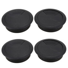4 Pcs 50mm Diameter Desk Wire Cord Cable Grommets Hole Cover Black