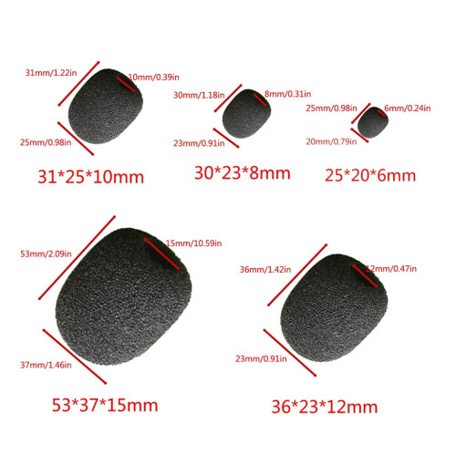 Gooseneck Sponge Foam Microphone Windscreen 10 pcs