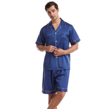 Men's satin pajama set blue M