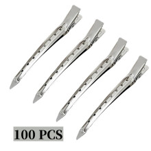 Duck Bill Hair Sectioning Clips Silver 3.5 Inch 100pcs