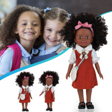 Black Curly Hair Baby Doll Vinyl 10 inch
