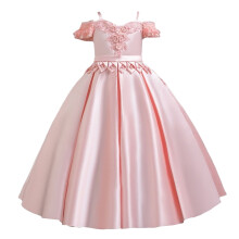 Pink Princess Ball Gown for Girls 4-6 Years, Off-Shoulder