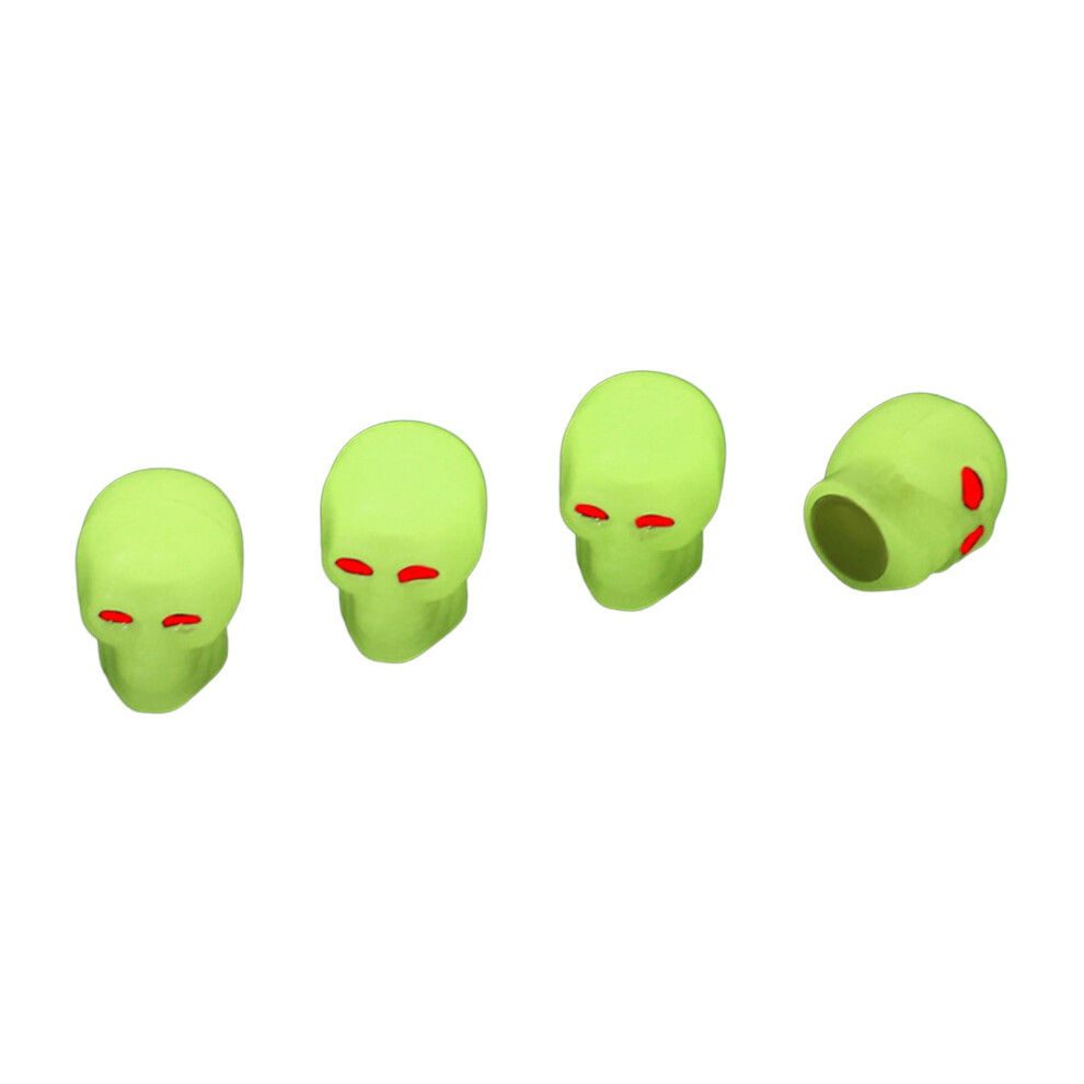 Tire Valve Caps Glow-In-The- Rubber Set Of 4 Dark 939152638734