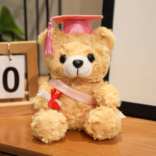 Graduation Bear Plush Toy Brown 7.1 inch