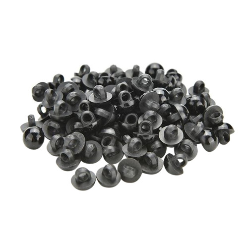 Black Resin Craft Buttons Round 100 Pieces
