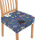 Stuhlhussen mit Katzen- und Blumenmuster, blau 1