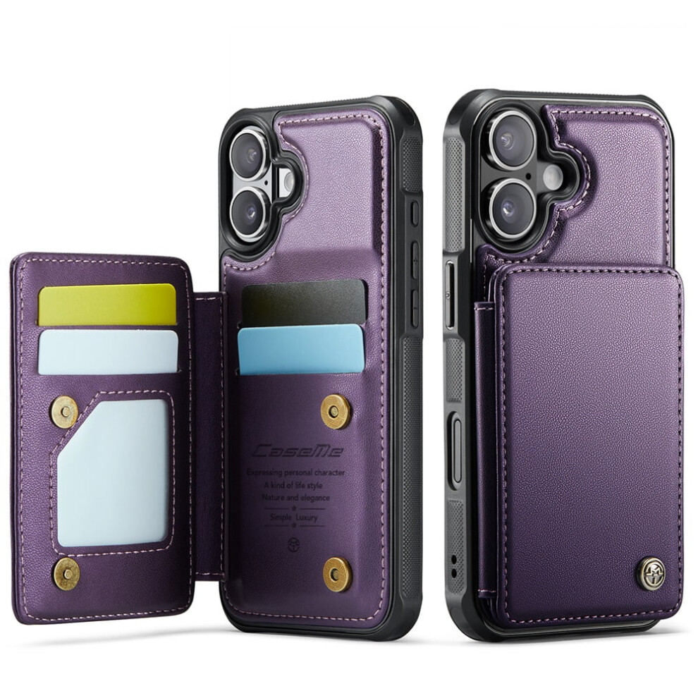 Caseme Leather Wallet Case For Iphone 17 Â Rfid Purple 919886077948