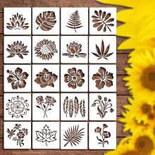 Reusable Flower Stencils for Wood Wall Painting 20PCS