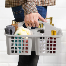Panier de douche portable gris avec poignée et