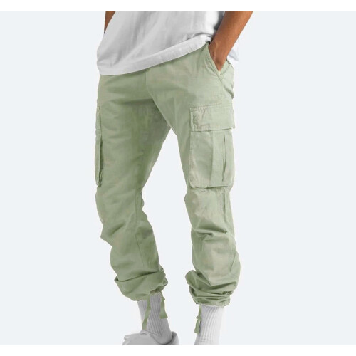 Herren-Cargohose in Übergröße, einfarbig, lässig, gerader Schnitt 1