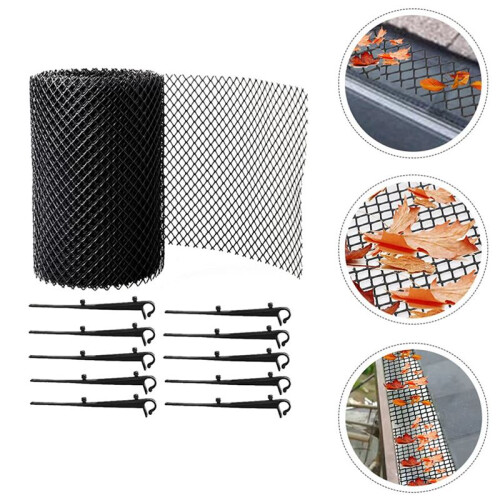 Strainer 2 Set Gutter Guard Mesh Protector Screen Roll Anti- Falling Leaf Guard Leaf Protection Cover to Gutter Drain 2