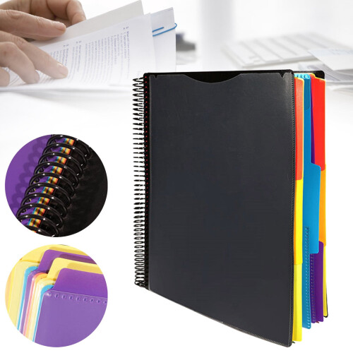 Plastic Multi-Pocket Folder with Dividers 12 Pockets 5