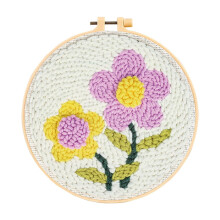 Punch Needle Kit Beginner Flower Embroidery Set 8 Inch