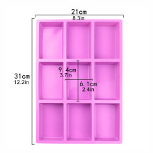 Moule à gâteau rectangulaire en silicone à 9 trous