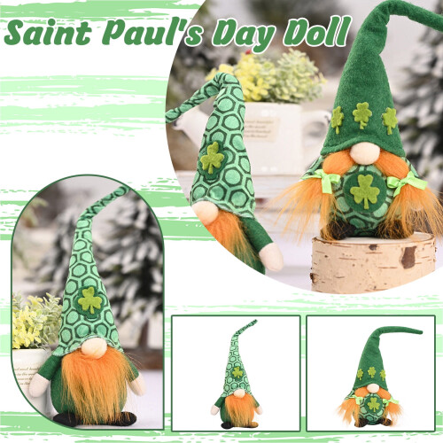 St. Patrick's Day Gnome Plush Doll Green Shamrock