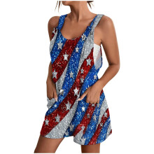 Women's Linen Rompers with Adjustable Straps and Pockets