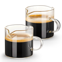 Espresso Shot Glass with Handle 4 oz Clear Double Spout