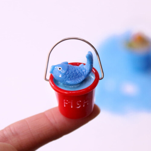 Mini Beach Bucket Garden Figurines Assorted Colors 6 pcs 1
