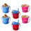 Mini Beach Bucket Garden Figurines Assorted Colors 6 pcs 6