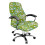 Groene, elastische bureaustoelhoes met bloemenprint 1