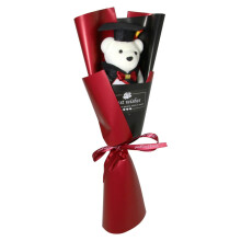 Graduation Bear Flower Bouquet Plush Stuffed Animal Black