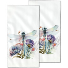 Hand Bath Towel Dragonfly Design 2 Pack 14x28 Inch