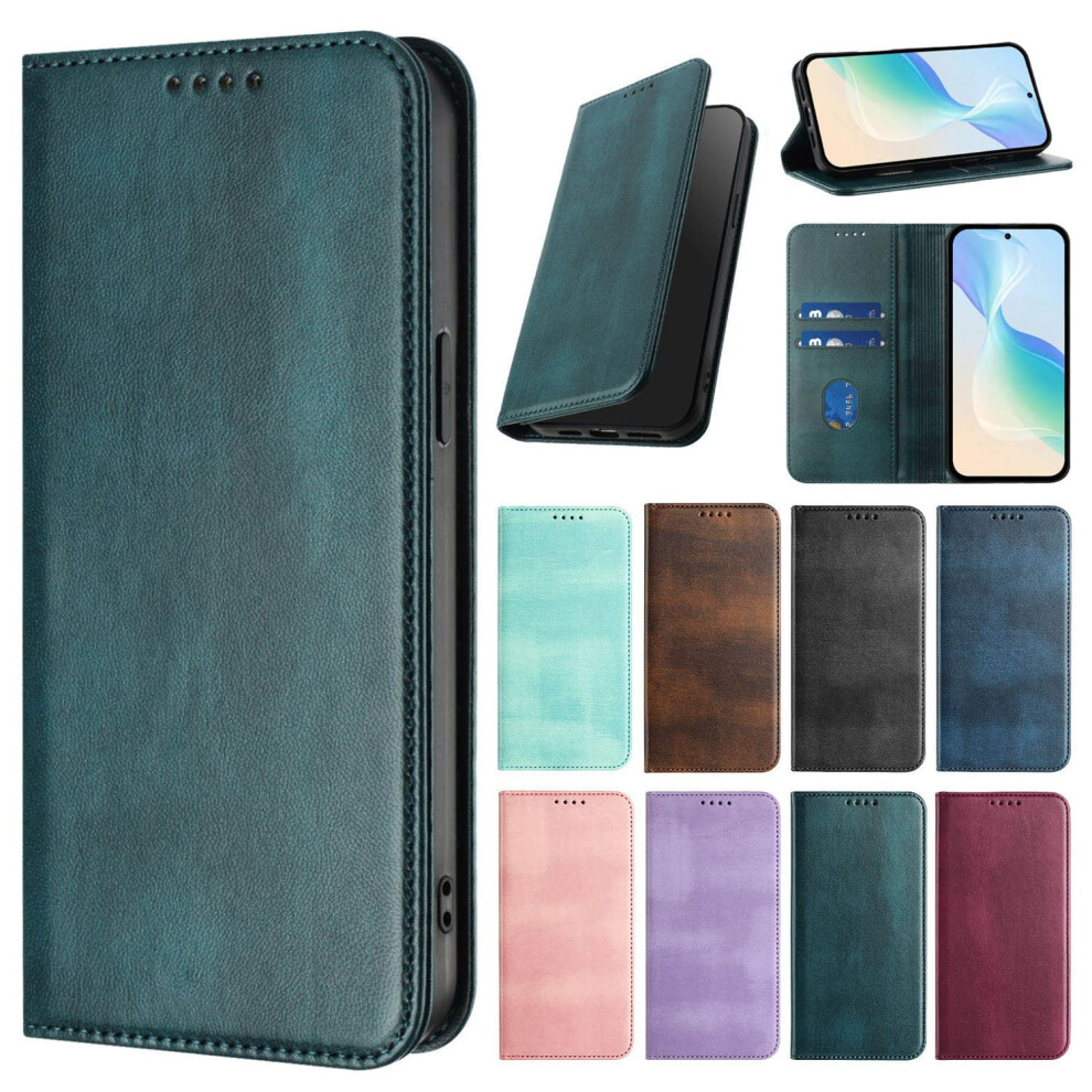 Iphone 15 Plus Wallet Case Leather Magnetic Dark Green 968604500114