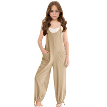 Girls Casual Jumpsuit Spaghetti Strap Sleeveless Loose