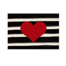 Valentine's Day Placemats Waterproof Vinyl Gnome Heart