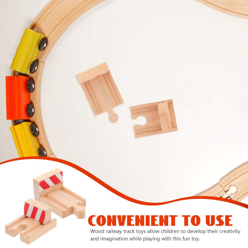 Wooden Railway Train Stop Track Prop 2 pcs 1