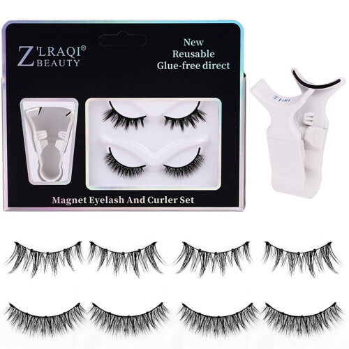 Magnetic False Eyelashes Natural Curler No Glue 2 Pairs