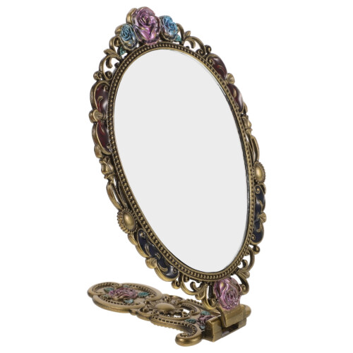 Retro Handheld Makeup Mirror Vintage Golden
