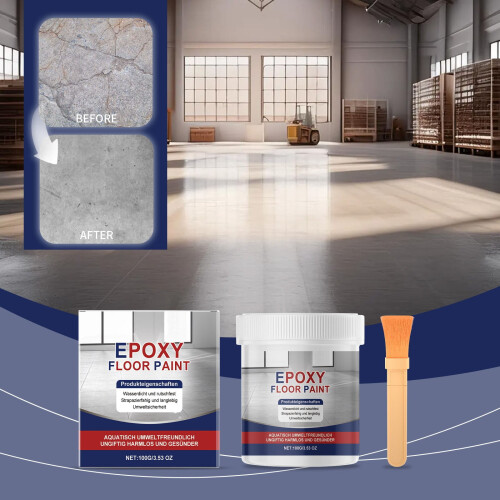 Epoxy Floor Coating High-Gloss Ceramic Effect Waterproof