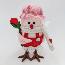 Valentine's Day Bird Figurines Red Pink Ornament Set