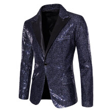Men's Sequin Jacket Slim Fit Notched Lapel 1-Button