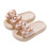 Girls Bow Slippers Khaki Size 8-9 Years 1