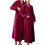 Women's Terry Cloth Bathrobe Soft Warm Double Pockets 1