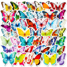 Butterfly Stickers Colorful Waterproof 50-Pack