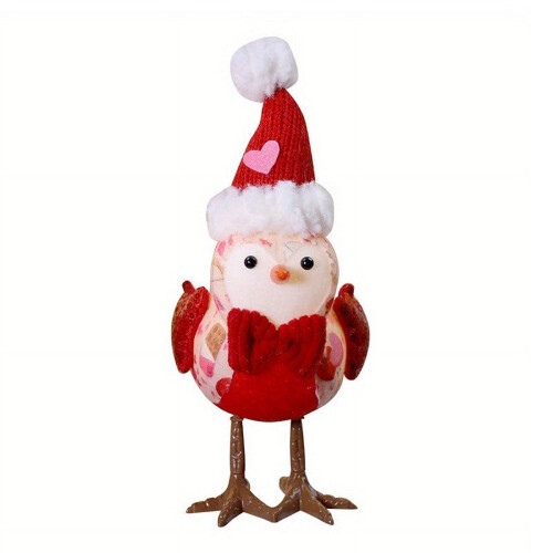 Red Plush Bird Ornament with Lights – Valentine's Day