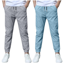 Boys Linen Pants Gray 2 Pack 5-6 Years