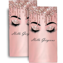 Pink Rose Gold Hand Towels Set of 2 14x28 Inch