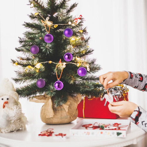 Purple Christmas Tree Ball Baubles 4cm 72 pcs 1