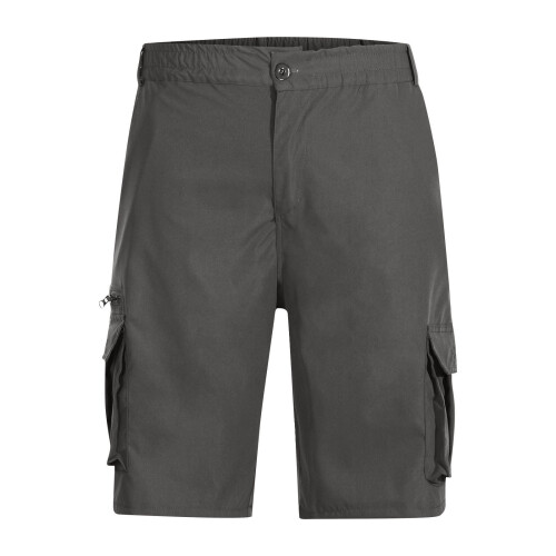 Men's casual solid shorts with multi-pocket elastic waist 2