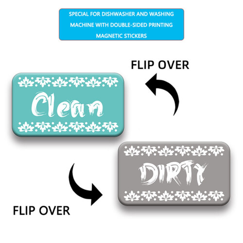 Dishwasher Magnet Clean/Dirty Sign Double-Sided 1pc