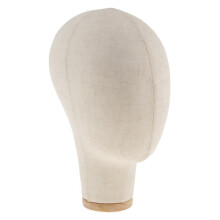 Block Head Display Holder with Mount Hole Beige